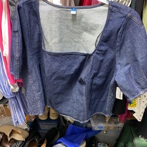 OldBlue Denim Square Neck Top